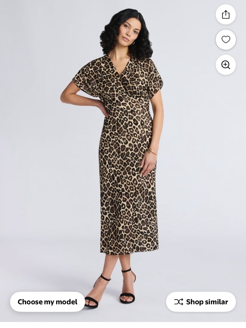 sofia by sofia vergara Leopard Print Midi Dress in tan and black
